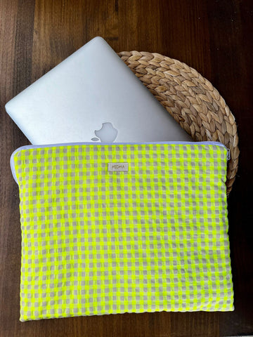 FUNDA PORTATIL VICHY AMARILLO FLUOR