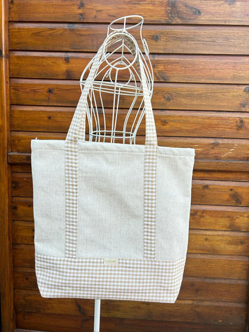 TOTE BAG VICHY BEIGE